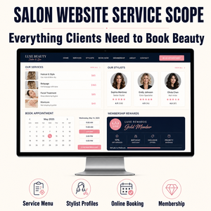 Sito Web Personalizzato per Prenotazioni Salone: Design e Sviluppo con Menu Servizi, Profili Personale e Prenotazioni Appuntamenti - Product Image 2
