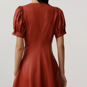 Robe Courte Décontractée à Motifs Floraux en Fausse Fourrure avec Fermeture Éclair sur le Devant, Manches Courtes et Dentelle Brodéée, Longueur Maxi, Taille Naturelle, Style Estival - Product Image 2