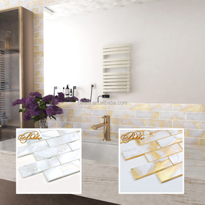 Mosaïque murale en verre premium doré nuageux, nouveau style, décoration intérieure, superbe crédence pour villa, design magnifique - Product Image 2