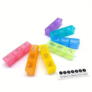 <b>Large</b> 21Compartment Rainbow Weekly Pill Organizer Colorful 7Day Travel Medicine Storage <b>Box</b> for Seniors and Promotional <b>Gifts</b> - Product Image 2