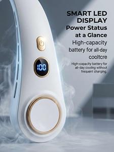 Ventilador Eléctrico Recargable USB para Colgar en el Cuello, Portátil para Deportes al Aire Libre, Viajes, Camping, Coche, Hogar, Hotel, RV, Ventilador de Aire Frío para Montar en Bicicleta - Product Image 3