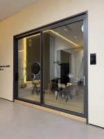Puerta Corredera de Aluminio AS2047 Resistente a Huracanes, Plegable, con Vidrio Laminado de Seguridad, Moderna, para Interiores, Garaje, Jardín, Patio, Fibra de Vidrio