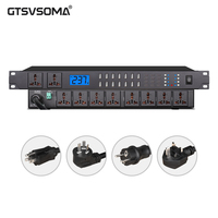 GTSVSOMA CD-20 1U Séquenceur d'alimentation 10 canaux monté en rack en aluminium/métal avec écran rétroéclairé 8000W AC 100-240V et chargement USB Type-C