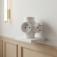 Adaptateur de voyage 1 prise 2 pôles 16A 250V avec boîtier PP+Cuivre et certification CE