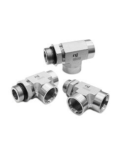 Conector Adaptador Hidráulico Ajustable de Acero al Carbono SAE, Conector en T Hembra ORB con Junta Tórica, Tuerca <span class=keywords><strong>NWO</strong></span> 6835 y Arandela de Compresión - Product Image 4