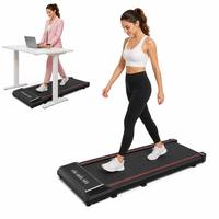 Treadmill Dc 1.5hp Permukaan Lari Lebar Ultra Tipis untuk Rumah Kantor, Alat Jalan Kaki Mini di Bawah Meja