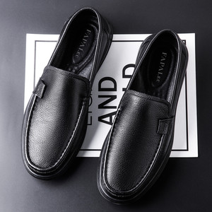 Mocassins en cuir véritable pour homme, semelle souple, talon plat, chaussures décontractées pour la conduite - Product Image 1