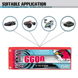 CODDAR 2S 6600MAH HV 7,6 V 150C 5mm Bullet Hard Case Ultra LCG <span class=keywords><strong>19mm</strong></span> толщина RC LiPo батарея для 1/10 RC Car - Product Image 2