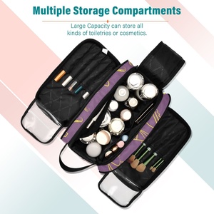 New Arrival Makeup <b>Bag</b> Double Layer Large Cosmetic Organizer <b>Bag</b> Travel <b>Accessories</b> Toiletry <b>Bag</b> Customs logo - Product Image 4