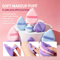Ensemble de houppettes en velours floqué, grandes et mini tailles, ultra-douces, outil de maquillage pour poudre libre et blush