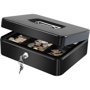 Caja de Dinero Metálica Grande, Moderna y Portátil, con Cerradura y Bandeja Extraíble para Almacenamiento Seguro de Efectivo para Negocios, Hogar y Oficina, Venta al Por Mayor - Product Image 3