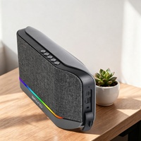 Altavoz Bluetooth de Pared con Batería Extraíble, Altavoz de Tela con Luz RGB, Sistema de Subwoofer Portátil para el Hogar