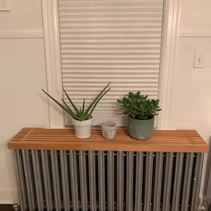 Rejilla de <span class=keywords><strong>MDF</strong></span> de madera maciza hecha a mano, apertura de tamaño personalizado, cubiertas decorativas para tubos de radiador vendidas en fábrica para gabinetes para vajilla - Product Image 4