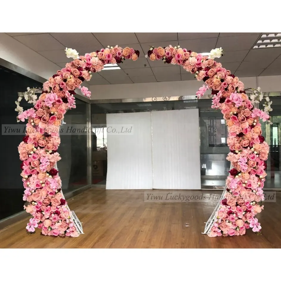 LFB1062 Luckygoods özelleştirilmiş boynuz şekli düğün çiçek kemer sahne dekorasyon