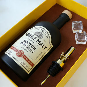 ขวดแก้วเปล่าพิมพ์โลโก้ตามสั่ง สำหรับกาแฟ น้ำมันมะกอก วิสกี้ วอดก้า บรั่นดี ขวดแก้วคุณภาพสูง พร้อมกล่องของขวัญแบบกำหนดเอง - Product Image 1