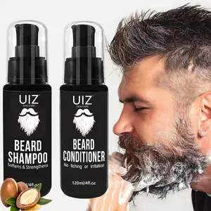 Custom Logo Natural Cleaning Relieve Itching Dandruff Men'S Beard Care Shampoo And Conditioner Set Men Beard Growth Kit