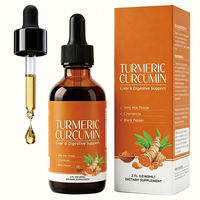 Turmeric Curcumin Cair 60ml Milk Thistle Black Pepper Suplemen Herbal Pendukung Hati & Pencernaan OEM Grosir 60ml