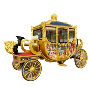 Luxury Decorated Christmas Wedding Carriage High Quality Horse Wagons Electric Horse Carriages for Sale - Product Image 3