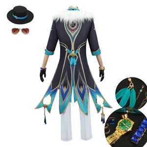 Honkai: Star Rail personnage Aventurine Cosplay bleu <span class=keywords><strong>costume</strong></span> <span class=keywords><strong>gilet</strong></span> Cosplay <span class=keywords><strong>Costume</strong></span> homme avec collier de couvre-chef - Product Image 3