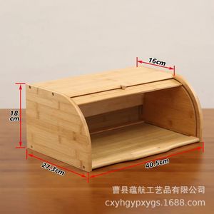 Bread Box Wooden <b>Storage</b> <b>Container</b> <b>For</b> <b>Kitchen</b> Bread And Pastry With Pull Out Lid Solid Color Design - Product Image 4