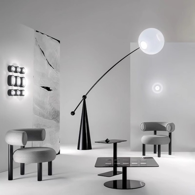 Nordic Style Floor Lamp Adjustable Height LED Light with Ra 60 for Living Room Sofa Luxury Design 1500mm Diameter 1760mm Height