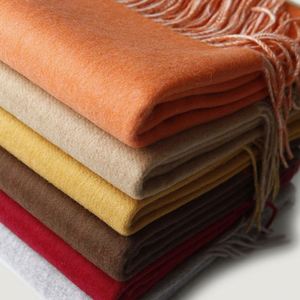 Écharpe en cachemire tricotée automne-hiver, véritable châle en laine double face, double usage, épais, à motif ondulé, deux châles traditionnels - Product Image 4