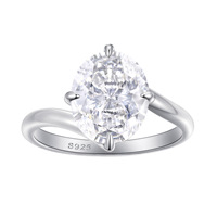 Ensemble de bagues tendance pour femmes en argent sterling S925, inspiré des créateurs, avec zircon de 5 carats, bijoux haut de gamme