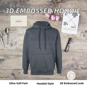 Custom High Quality Lined <b>Hooded</b> Winter Casual Men Plus Size Terry <b>Towel</b> Cotton Fabric Letter Printing 3D Embossed Effect - Product Image 2