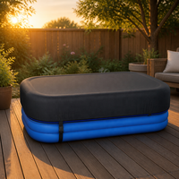 Couverture de piscine rectangulaire moderne LongPeng, 100% polyester, tissu Oxford 420D, écologique, imperméable, élastique, réglable