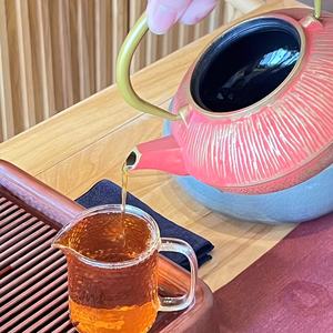 Clássico Vermelho Ouro Ferro Fundido Chá Chaleira Luz Bule de água fervente com Infusor para Café & Chá - Product Image 6