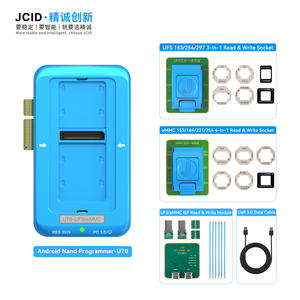 Programmeur UFS JC JCID U70 Gen2, outil de réparation de mémoire flash NAND, lecture UFS EMMC ISP 250 Mo/<span class=keywords><strong>s</strong></span>, écriture 350 Mo/<span class=keywords><strong>s</strong></span> pour la réparation de téléphones Android - Product Image 1