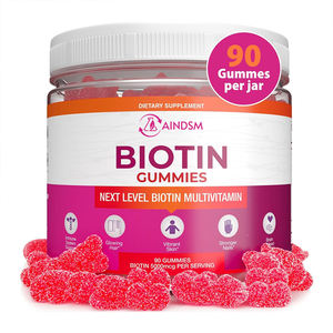 Vente d'usine Biotine Soutien du système immunitaire Gummies végétaliens Cheveux brillants Gummies à la biotine Complément de biotine Peau éclatante Gummies vitaminiques - Product Image 1