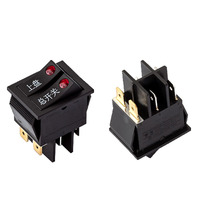 Interrupteur à bascule double 16A pour bateaux, type 6 broches avec lumière LED, interrupteur détachable en cuivre, durable 250V