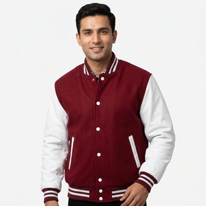 Solid Color Letterman Winter <b>Men</b> Jacket Bulk Quantity Good Stitched Hot Selling <b>Men</b> Varsity Jacket - Product Image 1