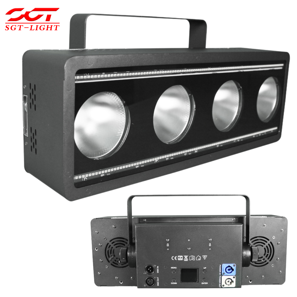 Professional Four Eye 4*50W Full Color Matrix Blinder Fixture With Dual Tone Backlight Multi Channel Control for Wedding Event