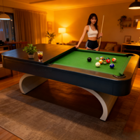 Tables de billard de luxe pour la maison - Surface de billard de qualité supérieure en bois massif, poches en cuir personnalisables