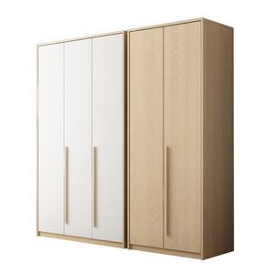 Armario moderno con puertas abatibles y fácil montaje para dormitorio, en color gris y madera natural. - Product Image 4