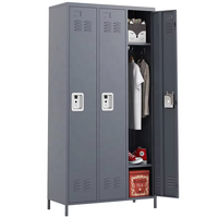 Casier en acier à 3 portes, casier de rangement en métal pour salle de sport, école, employés, avec ventilation, verrouillable, fabrication OEM