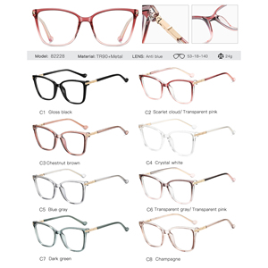 Partagas Cat Eye TR90 CP Spring Bisagra Glitter Powder Anti Blue Light Gafas Montura <span class=keywords><strong>de</strong></span> gafas ópticas Gafas para mujeres - Product Image 6
