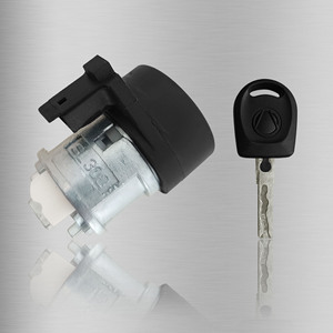 For Volkswagen B5 Ignition <b>Lock</b> Cylinder DZ099D2 1 <b>Key</b> Black Plastic Copper Zinc Alloy - Product Image 1