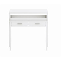 Bureau d'ordinateur compact avec plateau pour clavier, 2 tiroirs à fermeture douce, roulettes extensibles de 98,5 cm, en stratifié, idéal pour les petits espaces domestiques