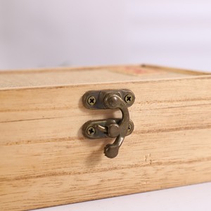 Rectangular Pine Wood Storage <b>Box</b> With <b>Canvas</b> Lid And Lock For Jewelry Gift Packaging 6cm High Standing Type - Product Image 2