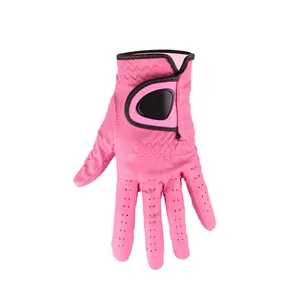 Großhandel individuelles Logo rosa links rechts Hände weiche Golfhandschuhe für Damen