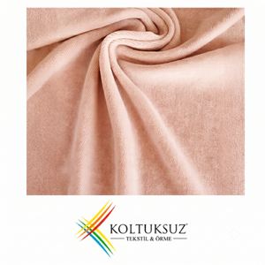 Premium 240gsm Pink Cotton Knitted Velour Fabric 80/20 Cotton Polyester Roll for Wholesale Garments - Product Image 4