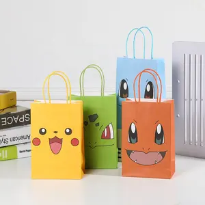 Geschenk Papiertüte Einkaufstasche Geburtstags feier Candy Handtasche Umweltschutz Kraft papier Nettes Mädchen Bär Cartoon Recycelbar