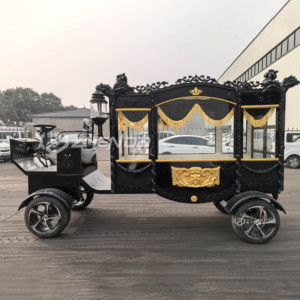 Customized Color Electric Horse-drawn Hearse Funeral Carriage Cart with Q235B Steel <b>Frame</b> High Quality Zhenda Brand for Sale - Product Image 2