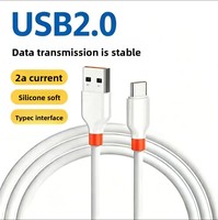 Stok Langsung dari Pabrik Tersedia Kabel Pengisian Daya USB 2.0 Tipe-C Bahan Gel Silikon Panjang 1 Meter Kompatibel untuk Android