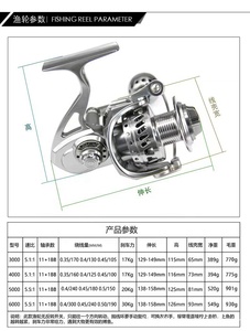 Moulinets de pêche en eau de mer Full Metal Body slow jigging reel - Product Image 4