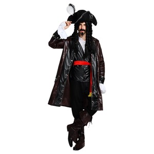 Kostum Kapten Bajak Laut Pria dengan Topi, Mantel, dan Sabuk untuk Pesta Bertema Halloween - Product Image 4