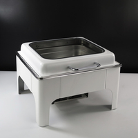 Weißes Hydraulisches Rechteck Chafing Dish Buffet-Set, Gastro Edelstahl Speisenwärmer für Hotel- & Restaurant-Veranstaltungen